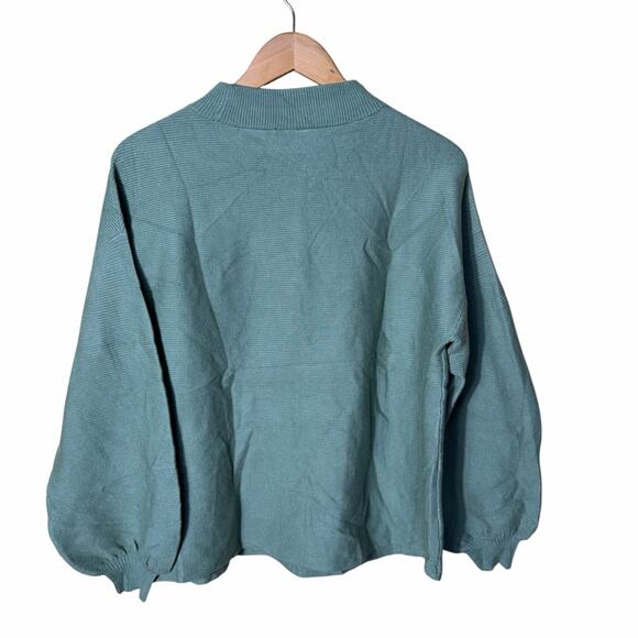 NEW ModCloth Casual Keeper Mock Neck Balloon Sleeve Sweater Size Large - Picture 3 of 8